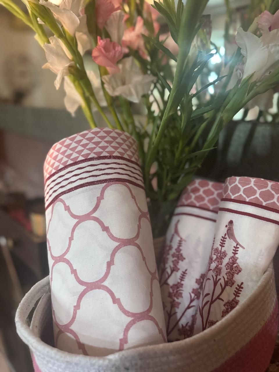 Jaali - The Lattice Bedsheet | Everyday Cotton | Pink