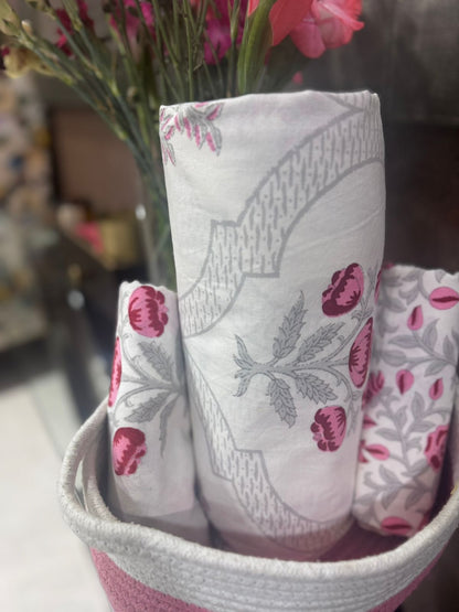 Fiza grey medallion pure cotton bedsheet – product detail