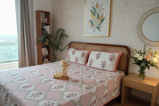 Neerja - The Water Bedsheet | Everyday Cotton | Pink