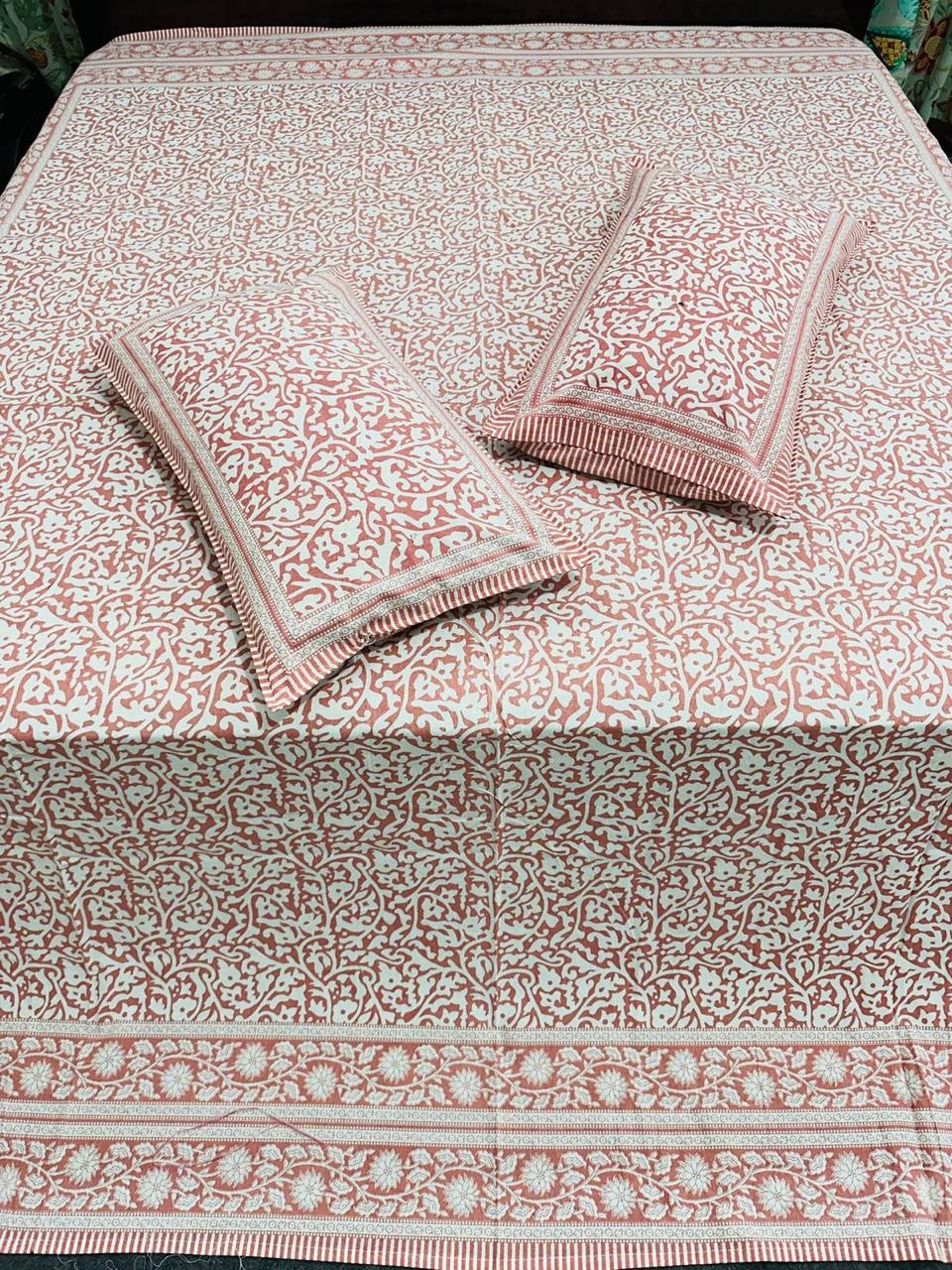 Vanalika - The Forest vine Bedsheet | Everyday Cotton | Pink
