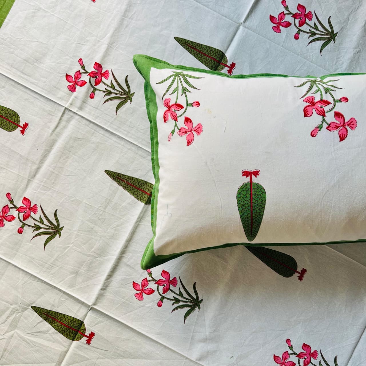 Pushpita - Everyday Cotton Bedsheet | Green