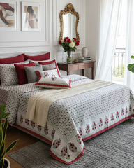 Zara Dohar Bedsheet Bedding Set | Red
