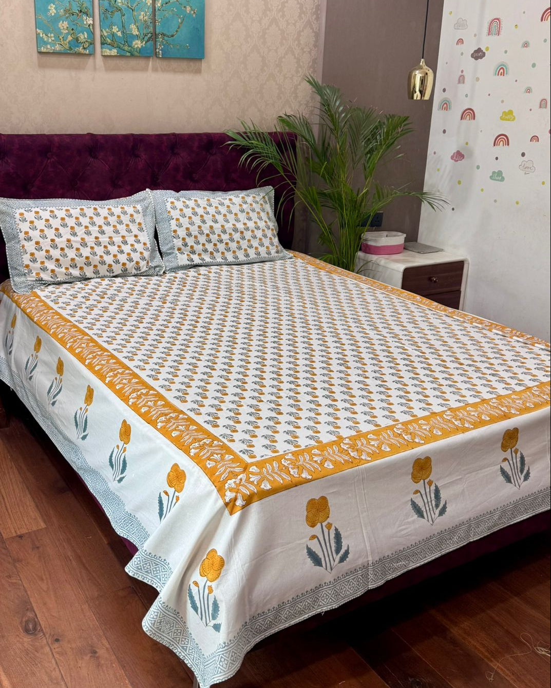 Zareen - Everyday Cotton Bedsheet | Hand Block