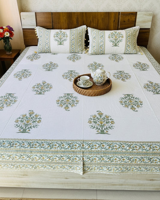 Ahaana - Everyday Cotton Bedsheet | Green