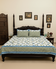 Latika - Everyday Cotton Bedsheet | Blue