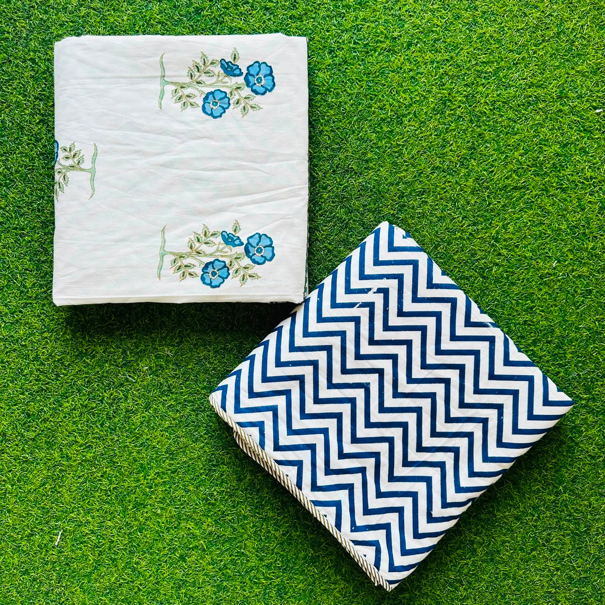 Gendika - Reversible Cotton Mulmul Dohar | Blue