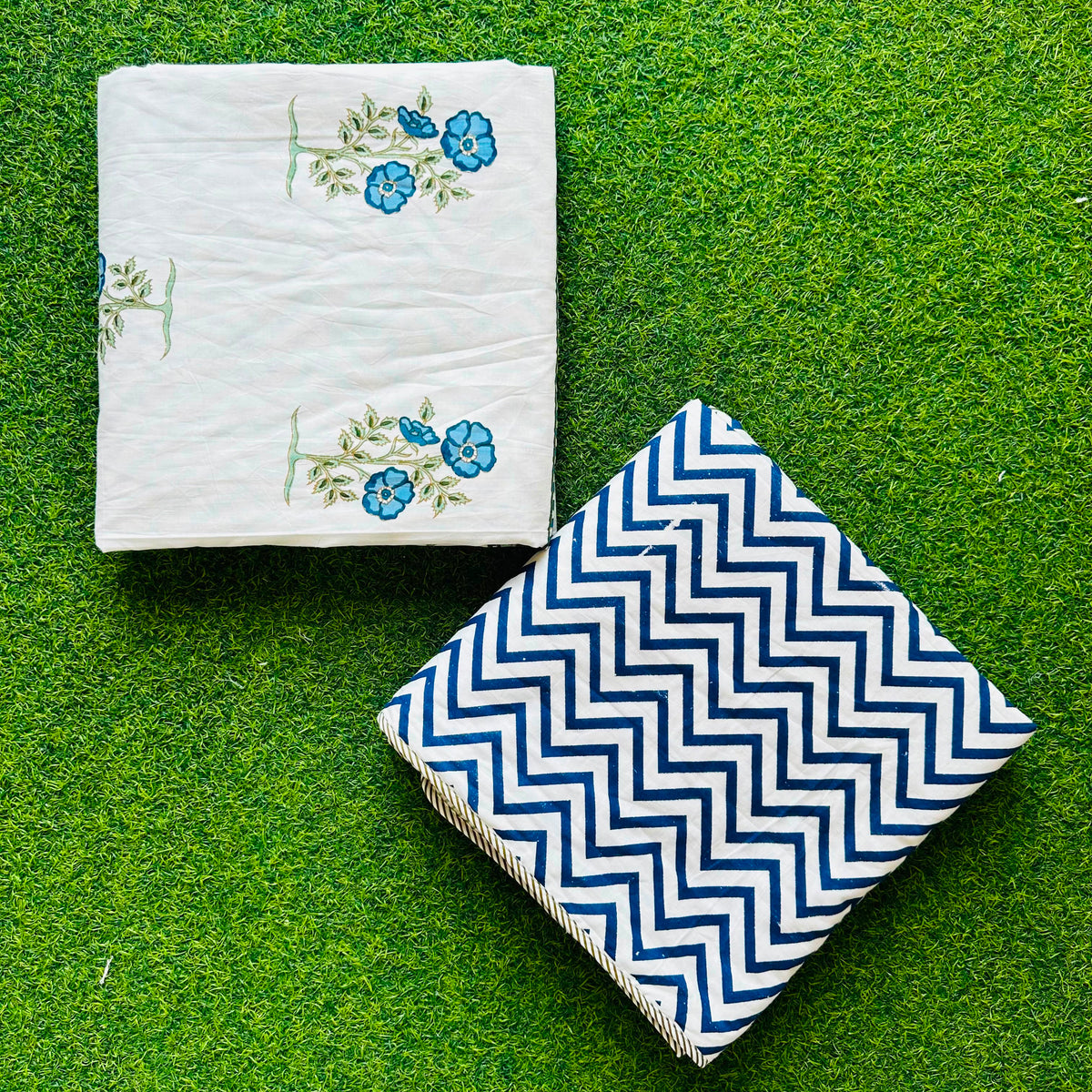 Gendika - Reversible Cotton Mulmul Dohar | Blue