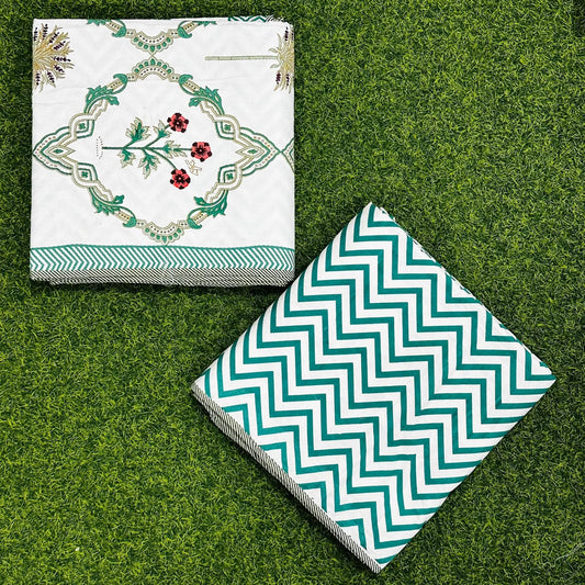 Gulnar - Reversible Cotton Mulmul Dohar | Green