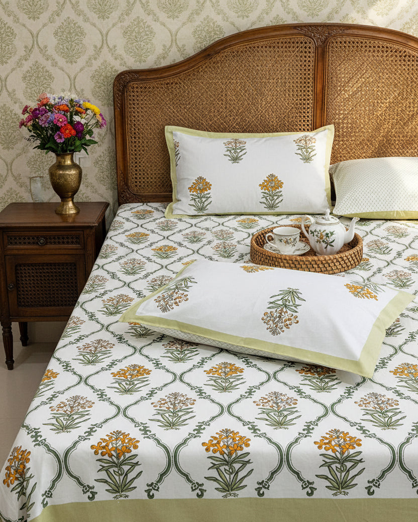 Indrani - Everyday Cotton Bedsheet | Green