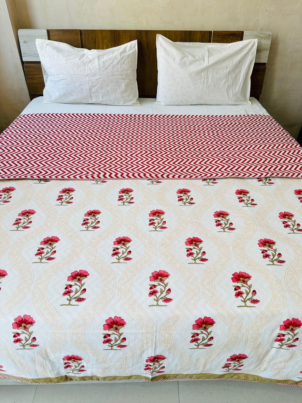 Komal Brown reversible cotton mulmul double dohar
