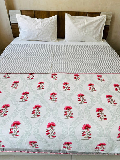 Komal Grey reversible cotton mulmul double dohar