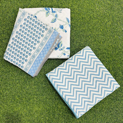 Latika - Reversible Cotton Mulmul Dohar | Blue