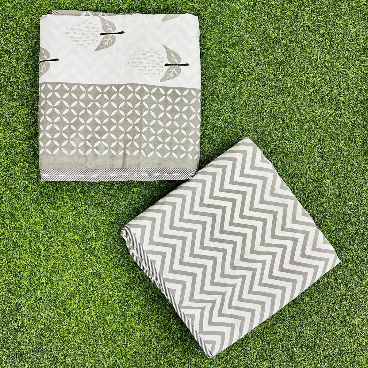 Manjari - Mulmul cotton reversible Dohar  | Grey