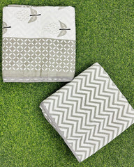 Manjari - Mulmul cotton reversible Dohar  | Grey
