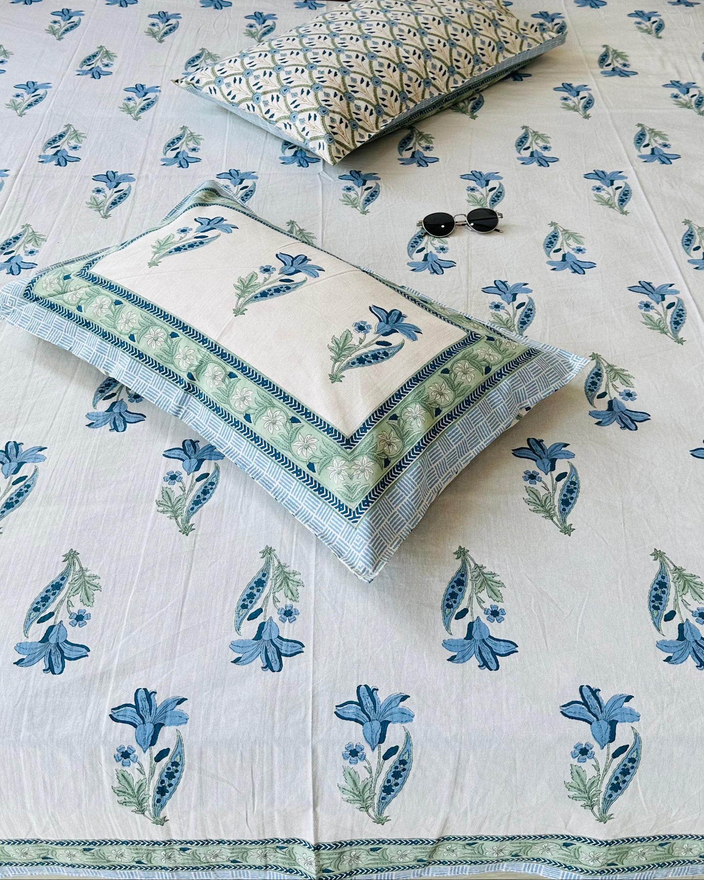 Mridula - Everyday Cotton Bedsheet | Blue