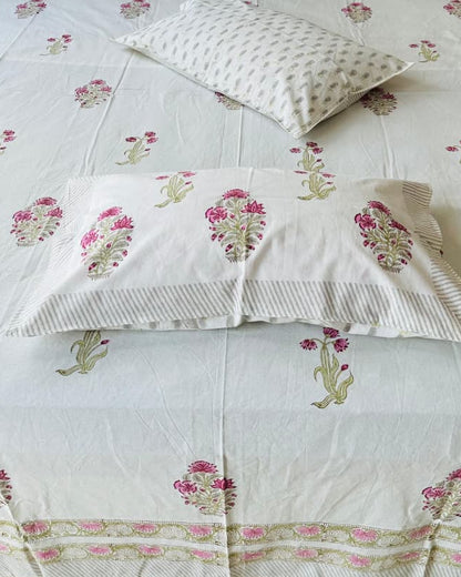 Nazneen hand block Everyday Cotton Jumbo King bedsheet – fabric detail