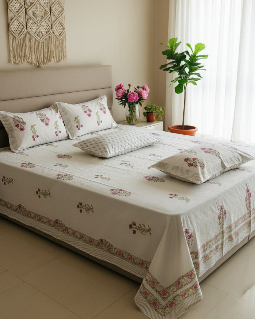 Nazneen - Everyday Cotton Bedsheet | Hand Block