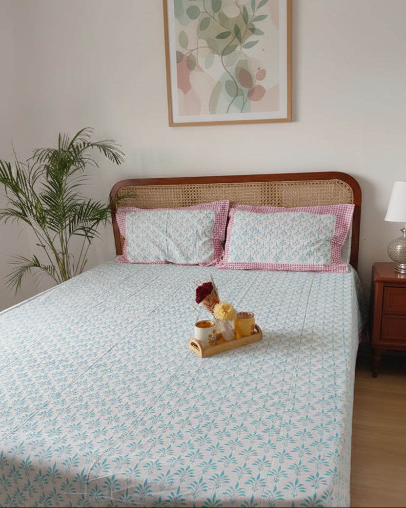 Neelima - Soft Fine Cotton Bedsheet | Hand Block