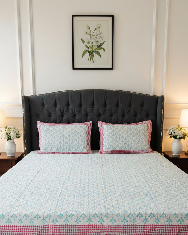 Neelima - Soft Fine Cotton Bedsheet | Hand Block