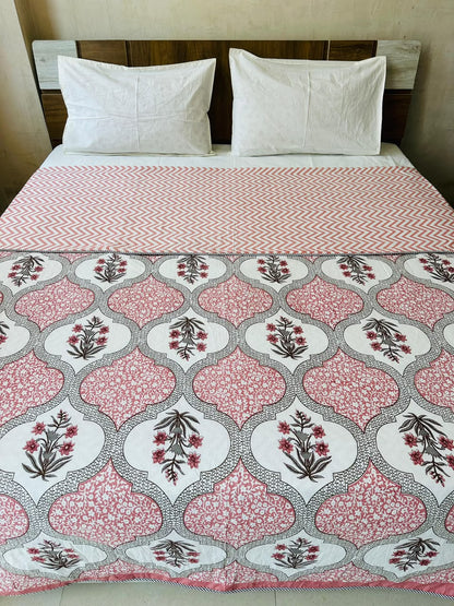 Neerja Pink reversible cotton mulmul double dohar