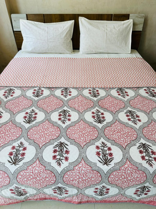 Neerja Pink reversible cotton mulmul double dohar