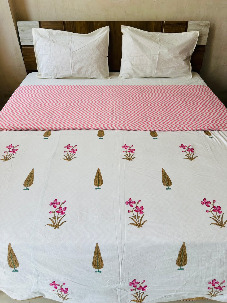 Pushpita Brown reversible cotton mulmul double dohar
