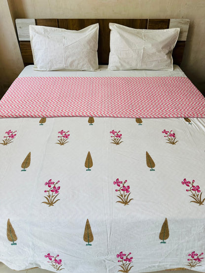 Pushpita Brown reversible cotton mulmul double dohar