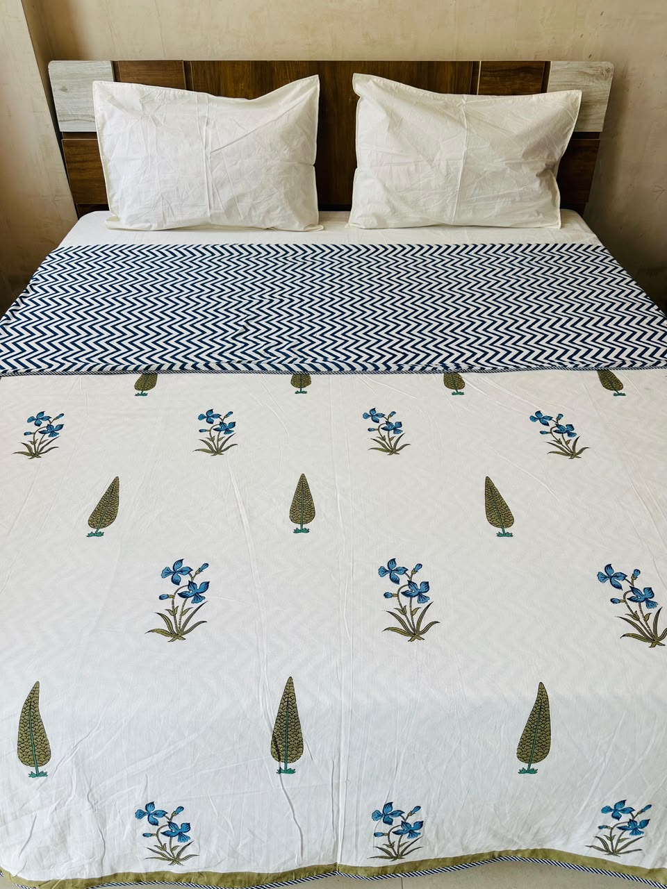 Pushpita Grey reversible cotton mulmul double dohar