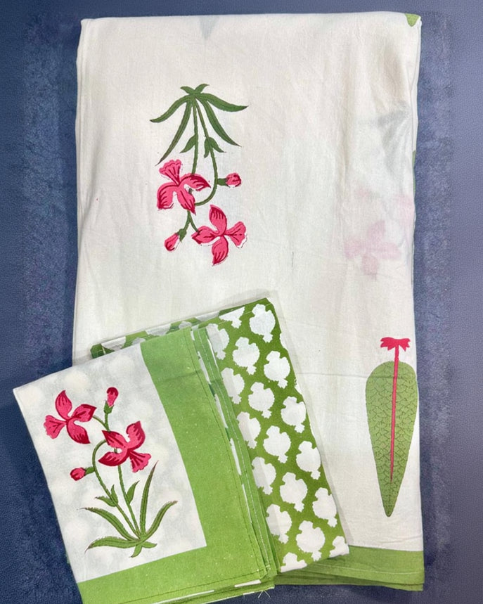 Pushpita Dohar Bedsheet Bedding Set | Green
