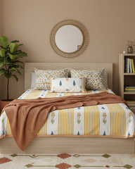 Rekha - Everyday Cotton Bedsheet | Yellow