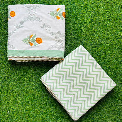 Soumya - Reversible Cotton Mulmul Dohar | Green