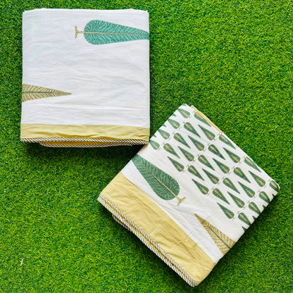 Suparna -  Reversible Cotton Mulmul Dohar | Olive