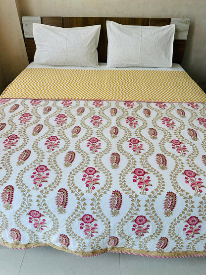 Surmayi Brown reversible cotton mulmul double dohar