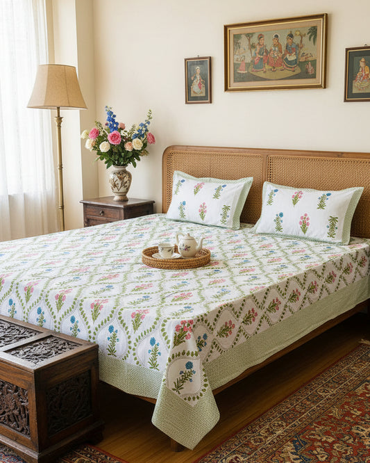 Vasundhara - Everyday Cotton Bedsheet | Pink