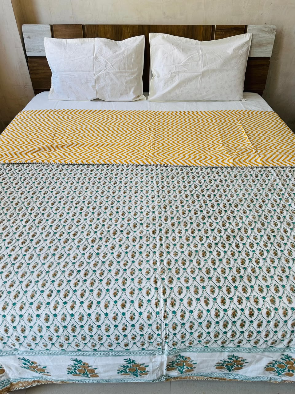 Zara - Reversible Cotton Mulmul Dohar | Yellow